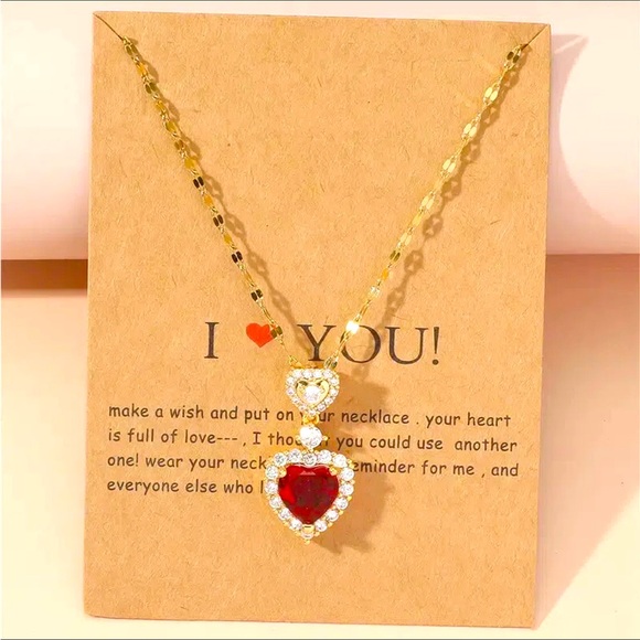 I love you heart necklace NEW - Picture 1 of 2
